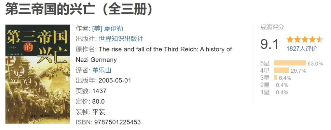 书单丨24期 好书推荐，10本豆瓣评分9以上（历史）