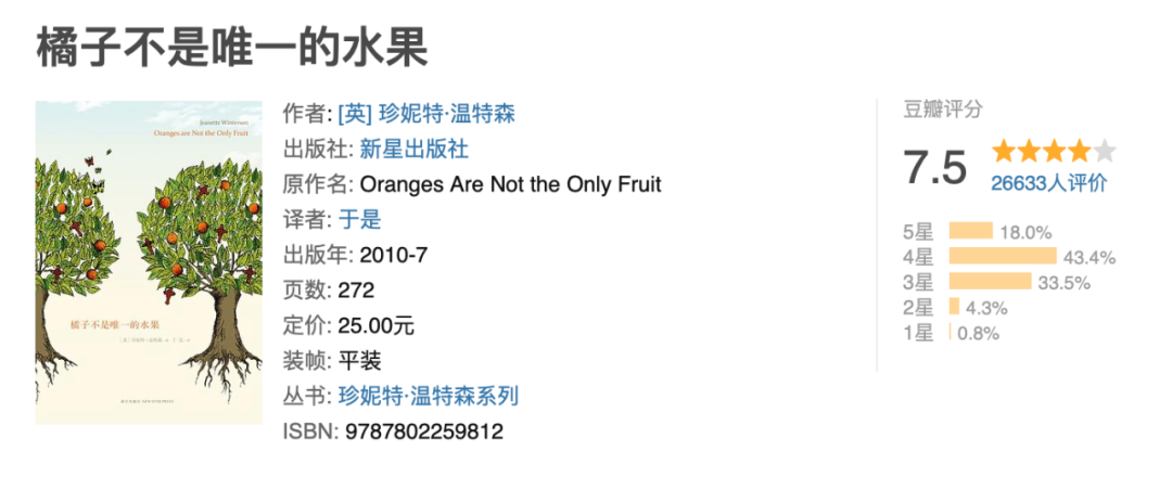 《橘子不是唯一的水果》这本书，写得大胆，读得揪心！