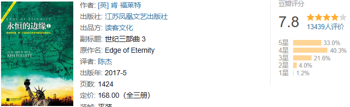 全球狂卖超10亿册!连英国女王都在追的肯·福莱特作品集!