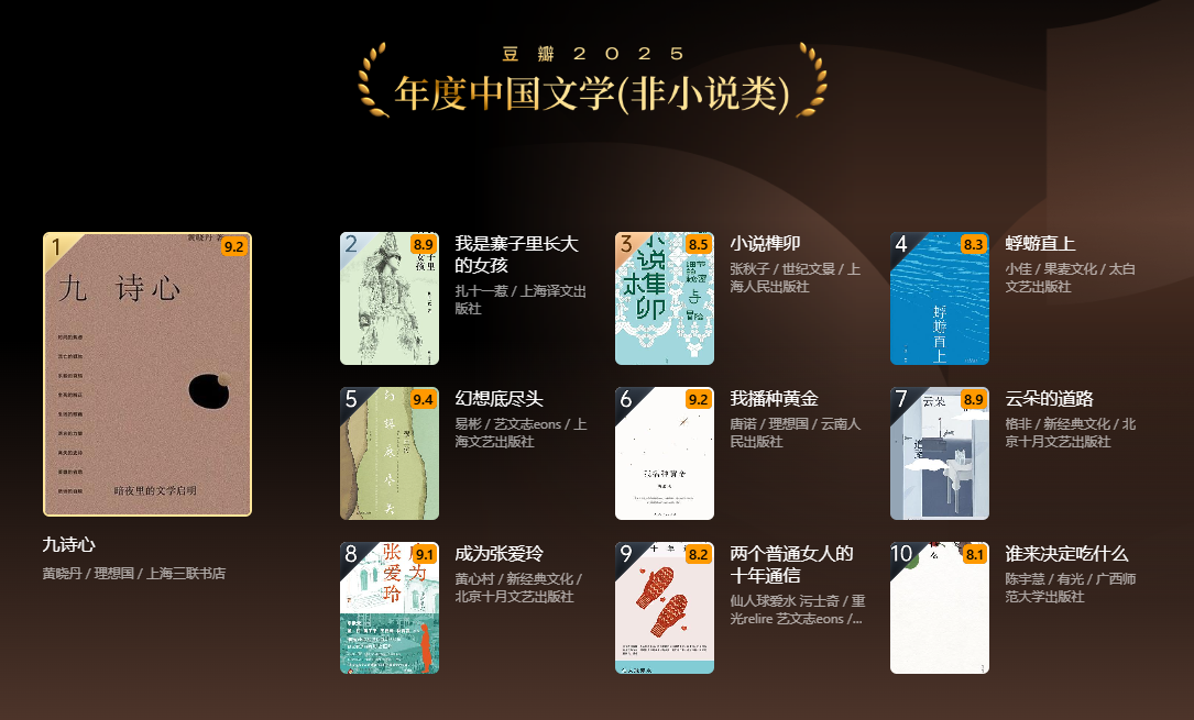 不知道读什么书？从豆瓣2025年度读书榜单开始！