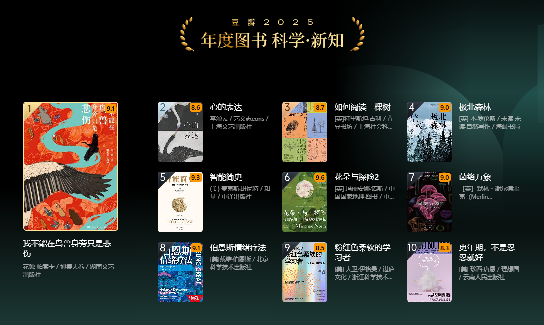 不知道读什么书？从豆瓣2025年度读书榜单开始！