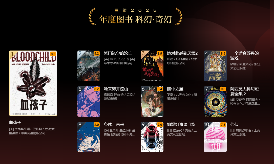 不知道读什么书？从豆瓣2025年度读书榜单开始！